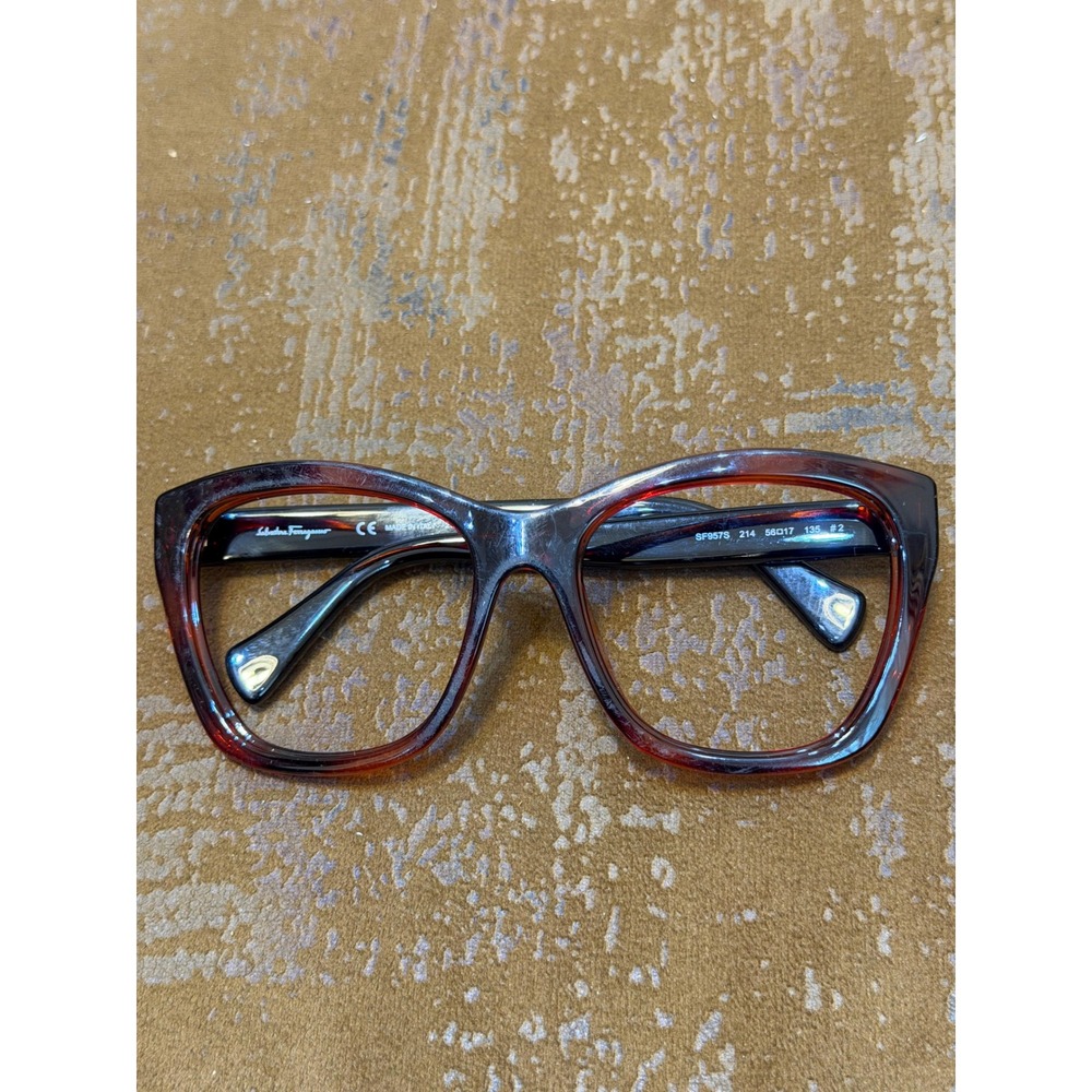 Salvatore Ferragamo SF957S 214 Tortoise Square Eyeglass Frames Italy 56-17-135
